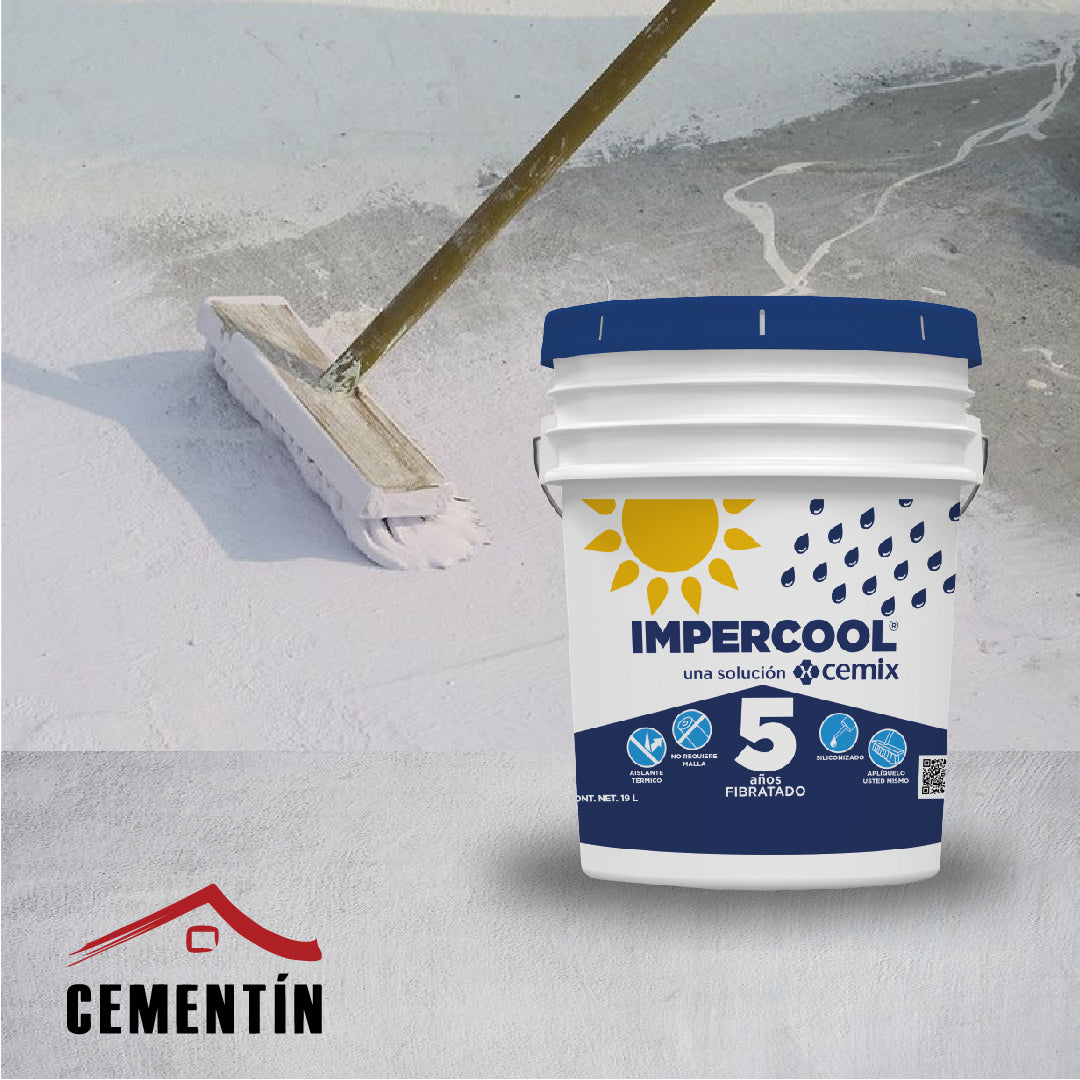 IMPERCOOL IMPERMEABILIZANTE FIBRATADO 5 AÑOS 19L - CEMIX