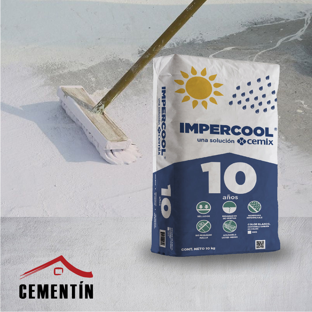 IMPERCOOL IMPERMEABILIZANTE BASE CEMENTO BLANCO 10 KG - CEMIX
